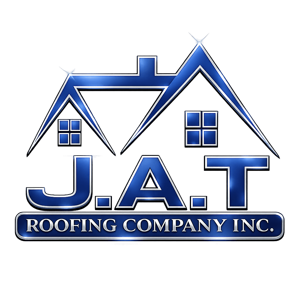 elegant j.a.t roofing logo design